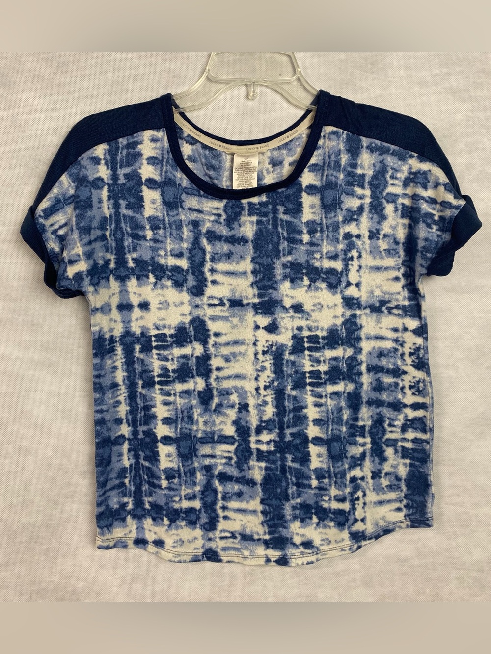 Lucky Brand Blue & White Tie Dye Shirt Women’s Sz Small